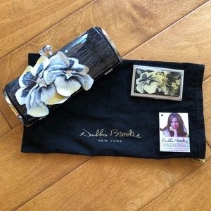 Evening clutch with shoulder strap and business card holder